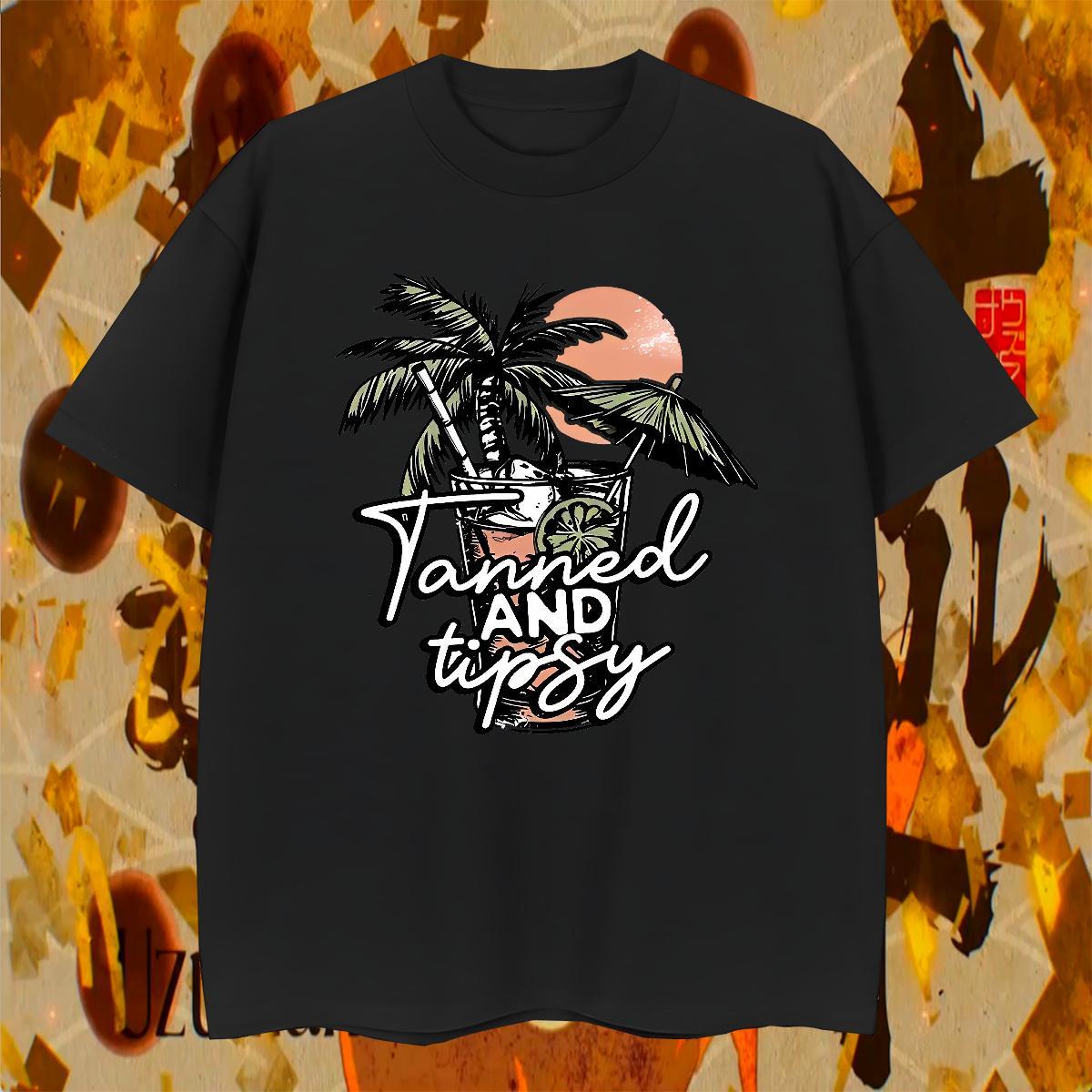 Popular Men Tshirts Daily Outfit 230g Cotton Floral Print Breathable Crew Neck lemon T Shirts Men Classic Tops