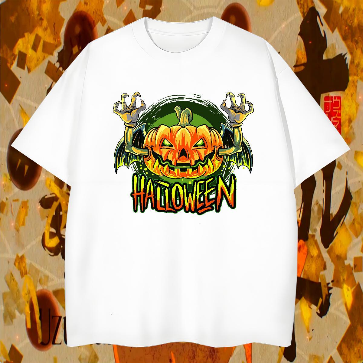 Brand T Shirts Men halloween Breathable Short Sleeve Casual Daily Wear Anime 100% Cotton 230g Men Tops Tees Designer Fashion Tee Shirt