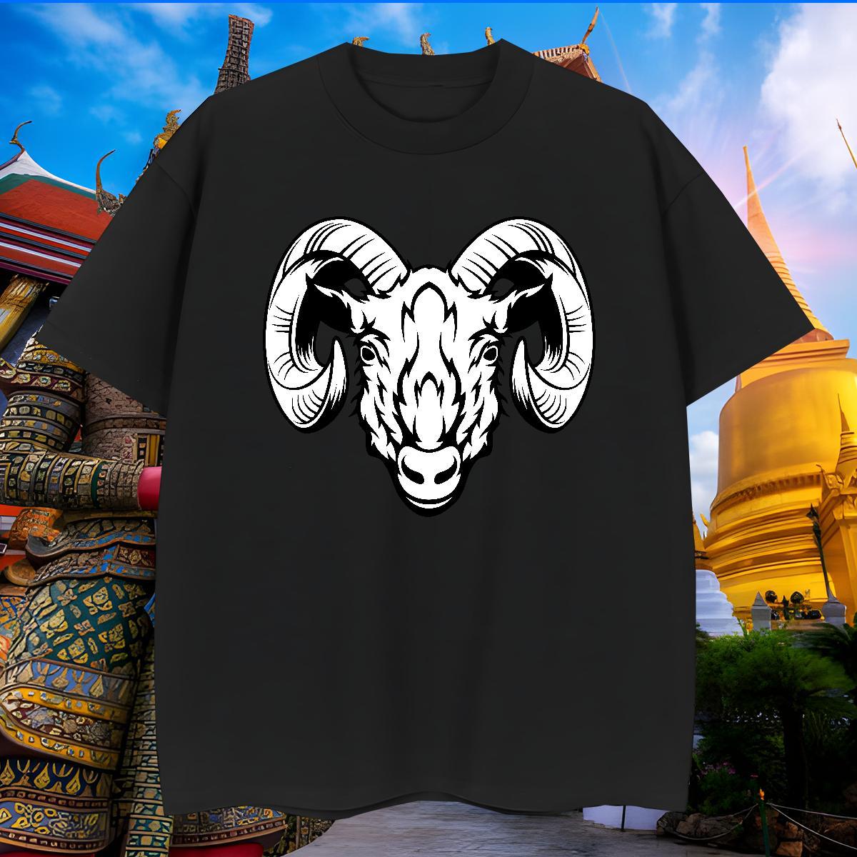 Free Shipping T Shirt For Man sheep Breathable Short Sleeve Home Outdoor Black White 230g Cotton Tshirts Fashion Designer Tops