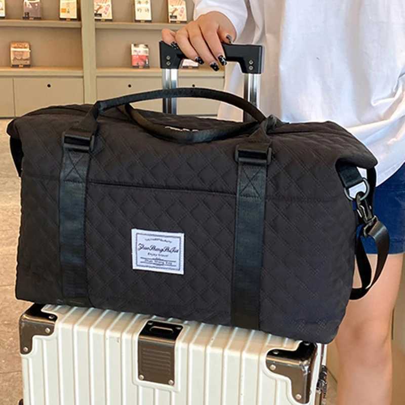Travel Bag Fitness Sports Crossbody Bag Large Capacity Oxford Plaid Print Handbag Gym Outdoor Training Storage Supplies NEW CL240820