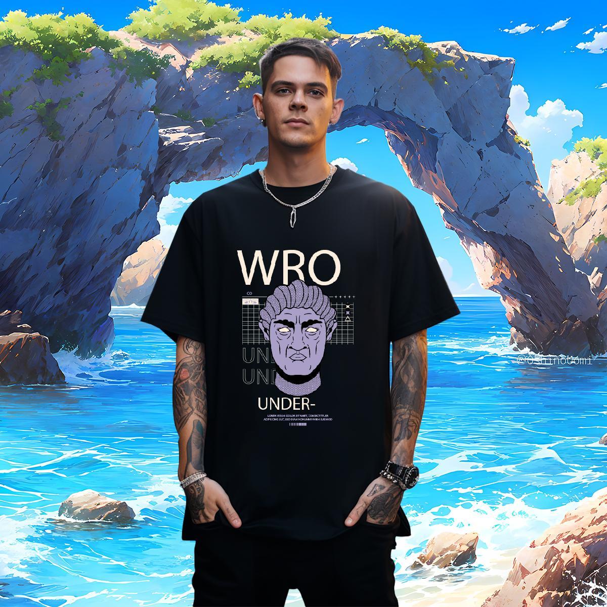 Designer western style 100% Cotton 230g Tshirts Home Outdoor Breathable Soft T shirt Brand Customized Tops Tees