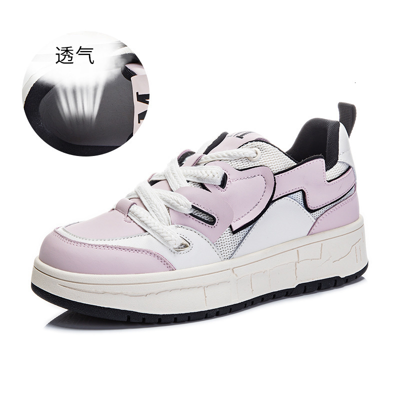 Ddmysports Love Genuine Leather Small White Women In Spring New Thick Soled Breathable Sports Board For S Casual Flat Bottomed Shoes Trend OUTDOOR