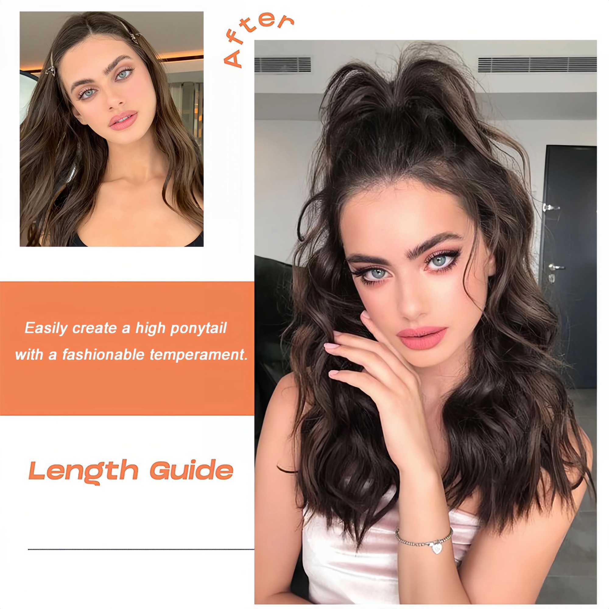 OLA synthetic ponytail claw clip ponytail extension short curly ponytail natural wig ponytail womens ponytail black hair clip W240817