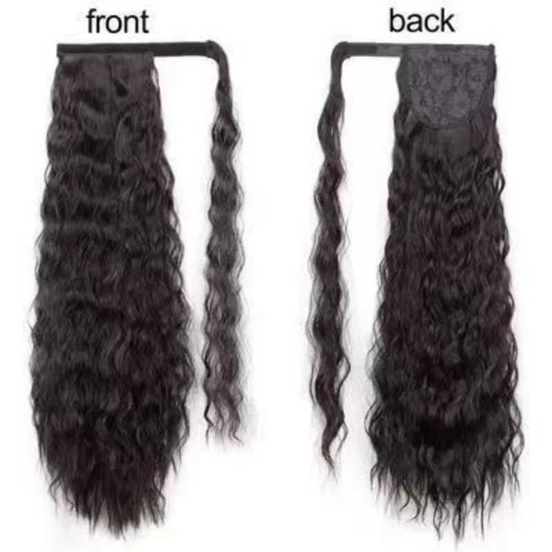 Synthetic fiber corn perm hair extension ponytail W240817