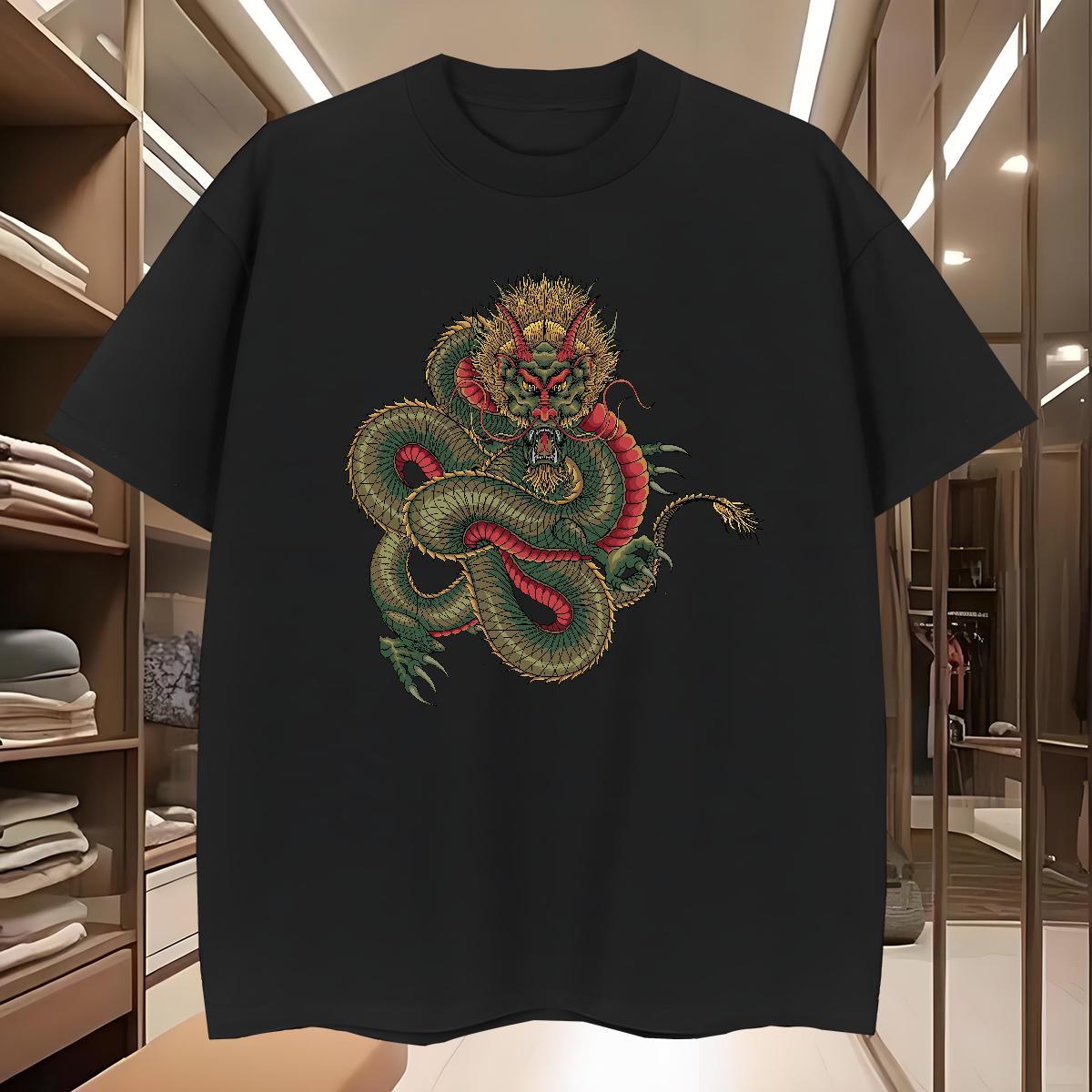 T Shirt For Man 230g 100% Cotton fierce Home Outdoor O-Neck Short Sleeve DIY Anime Men Tshirts New Comfortable Tops