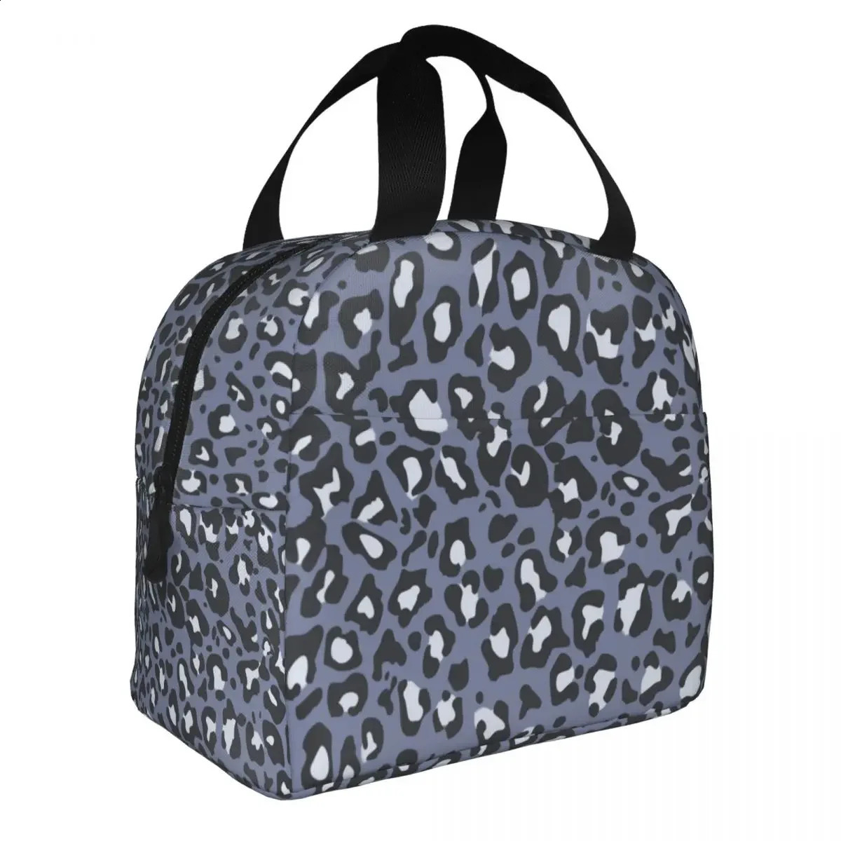 Leopard Print Lunch Bag Portable Insulated Canvas Cooler Bag Thermal Picnic Lunch Box for Women 240819