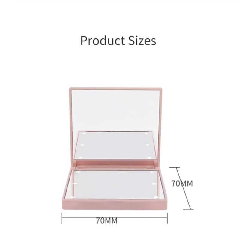 1pcs 6 LED Lamps Women Foldable Makeup Mirrors Lights Lady Cosmetic Hand Folding Portable Compact Pocket Mirror Makeup Tools Y240819
