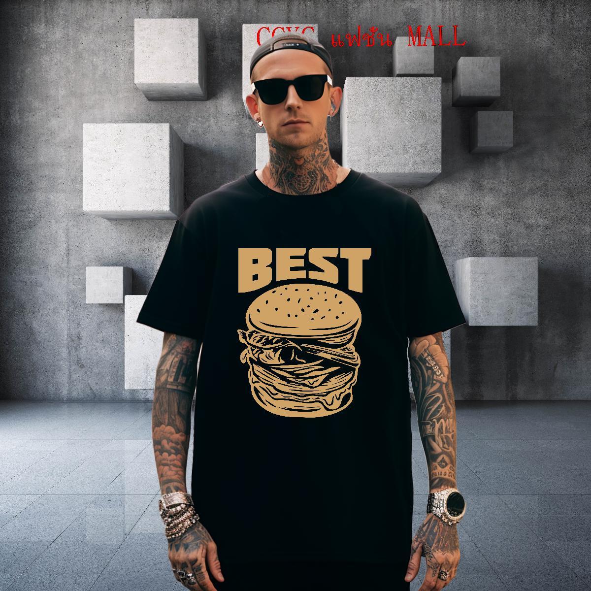 Soft hamburger Man T Shirts Spring Summer Mens Tshirts 100% Cotton 230g New Designer Short Sleeve Soft Oversized Tees