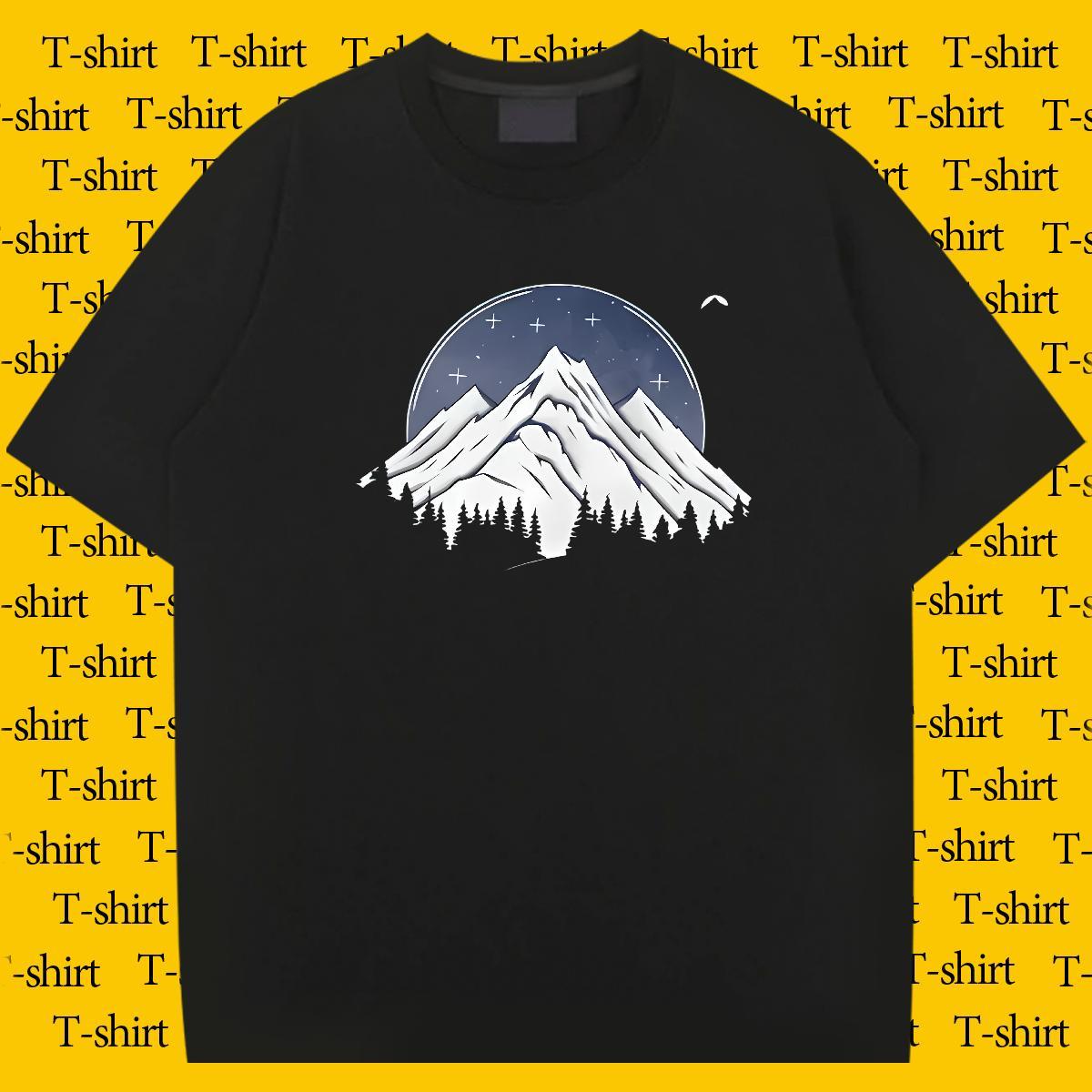 Cool Tshirt for Man Woman Street Casual 230g Pure Cotton Asian Size Crew Neck Breathable mountains Men T Shirts 2024 Designer Tees Shirts