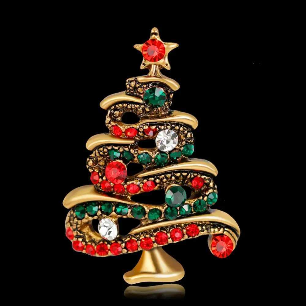 Jewelry gifts jewelry gifts rhinestone brooches womens brooches multi-color Christmas trees womens gifts W240815