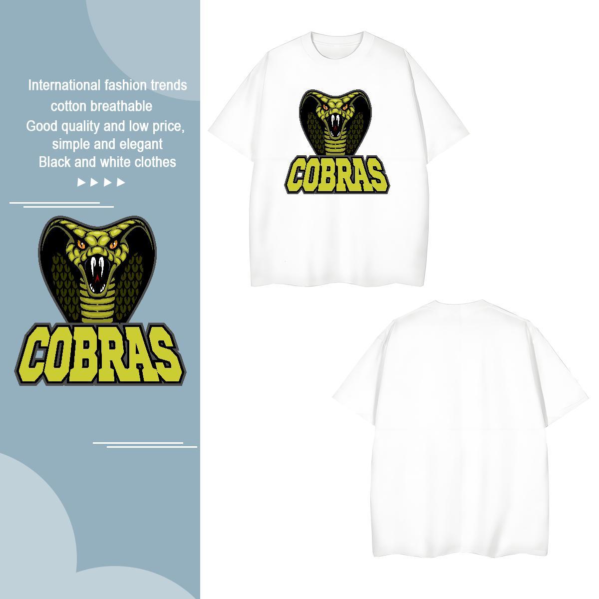 T shirt 100% Cotton 230g cobra Sports Casual Breathable Crew Neck Skull Tshirts New Arrival Cool Design Tee Shirt