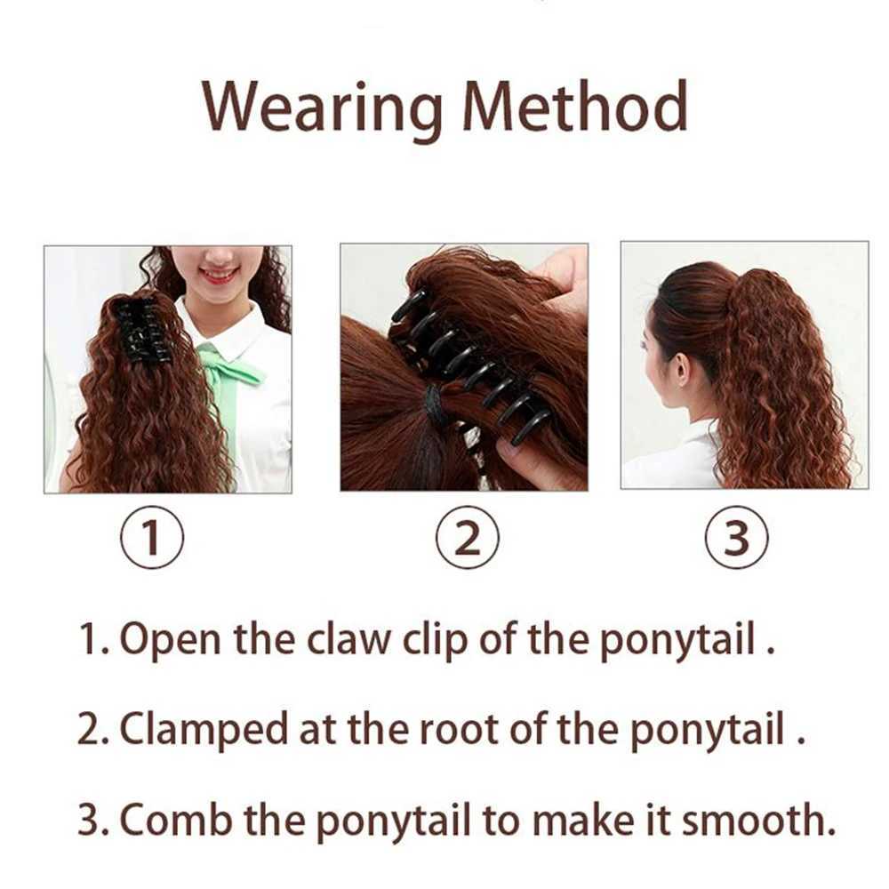 8-28 inches body wave claw ponytail human hair Brazilian hair ponytail clip hair natural black female W240817