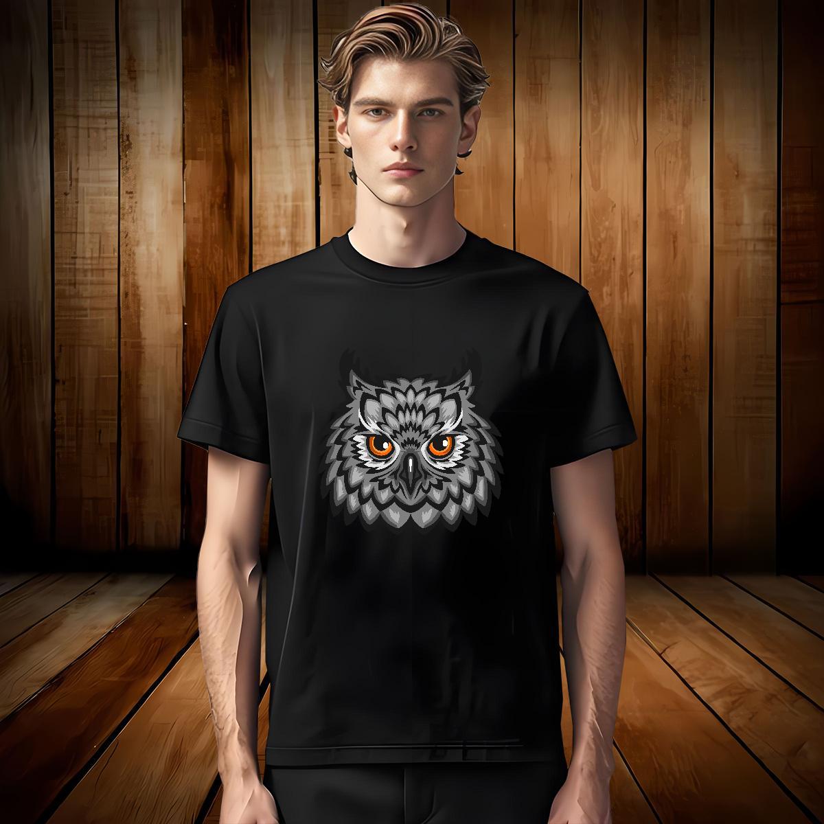 Soft T-Shirts owl Pure Cotton Spring Summer Floral Print 230g Cotton Mens Tshirts Designer Fashion Top Tees