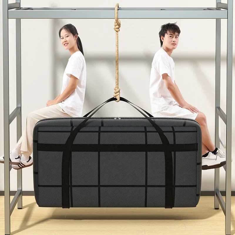 Large Capacity Folding Storage Bag Super Load-bearing Black Thickening Storage Bags Portable Handheld Dustproof Luggage Bag CL240820