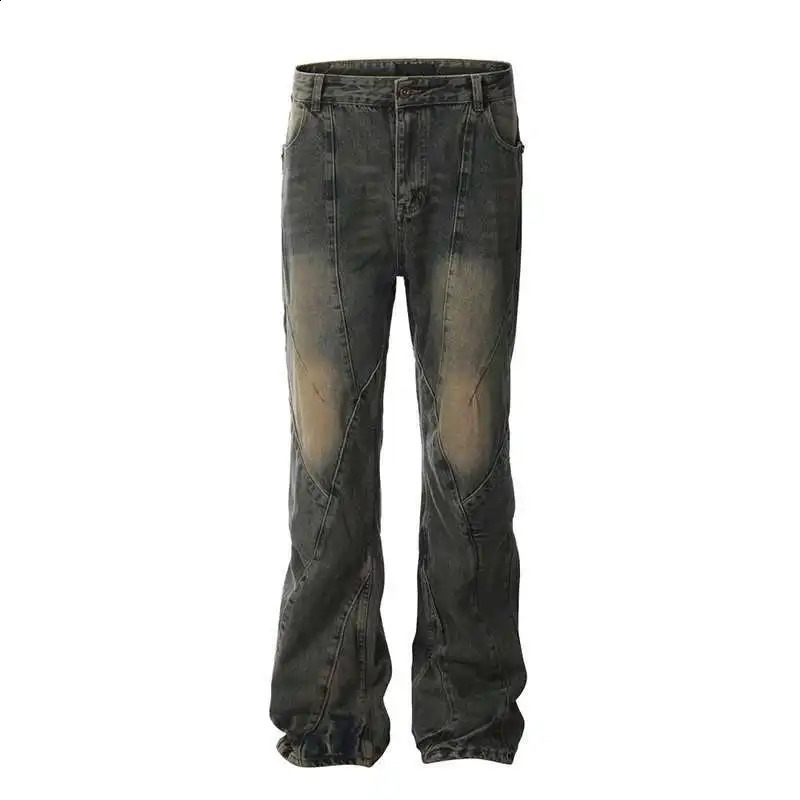 American retro street hiphop mens and womens trendy personality straight leg jeans couple loose wash casual pants y2k 240819