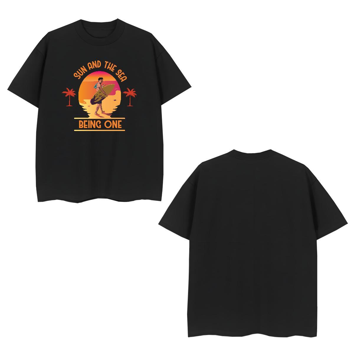 Cool beach 230g Pure Cotton Tshirt for Man Woman Sports Casual O Neck Short Sleeves Man T Shirts 2024 Summer Black White Tshirts