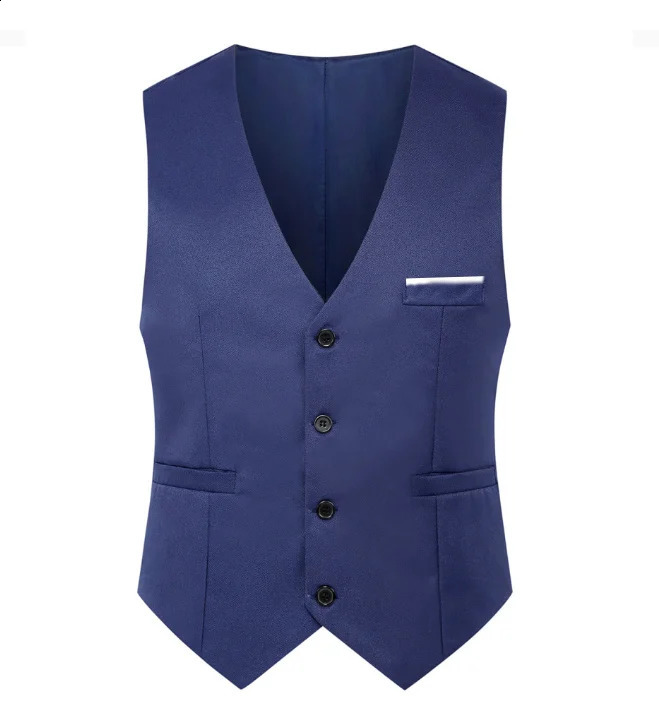 M-5XL Mens Suit Vest Summer Slim Fit Waist Solid Tank Top Business Leisure Party Bar Banquet Dress 240820