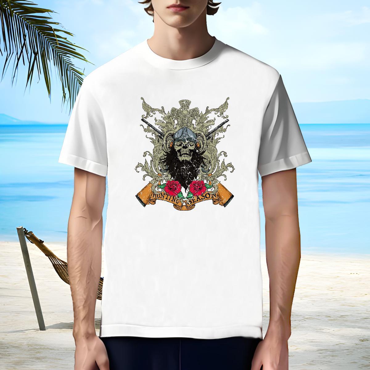Popular T Shirts Men long-barrelled gun Crew Neck Breathable Summer Casual Custom Print Oversized 230g Pure Cotton Men Tshirts New Tops
