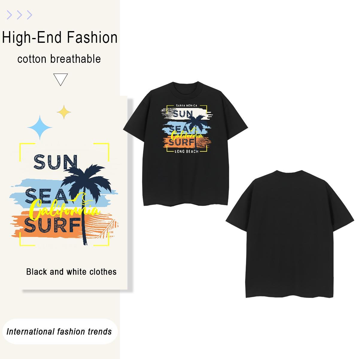 Wholesale tree 230g Pure Cotton Men Tops Tees Casual Daily Wear Crew Neck Men T Shirts Designer Fashion Floral Print Tshirts