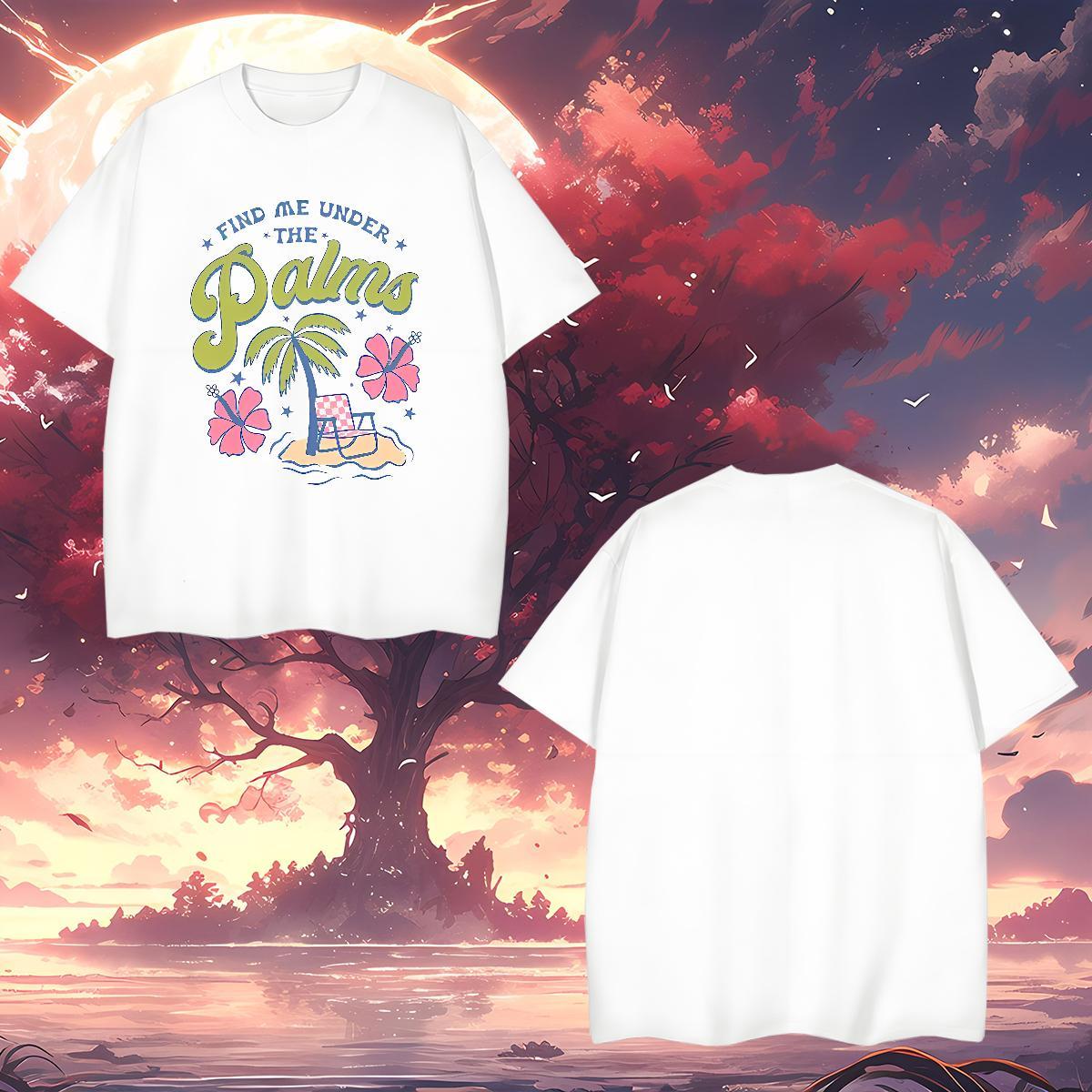 T shirt 230g Pure Cotton beach Sports Casual Breathable Short Sleeve Plus Size Cartoon Tshirt for Man Woman 2024 DIY Designer Tops