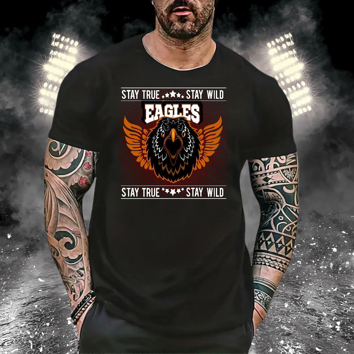 Comfortable T Shirt For Man eagle Breathable Short Sleeve Casual Daily Wear Plus Size Cartoon 230g Cotton Couples T Shirts New Designer Tshirts