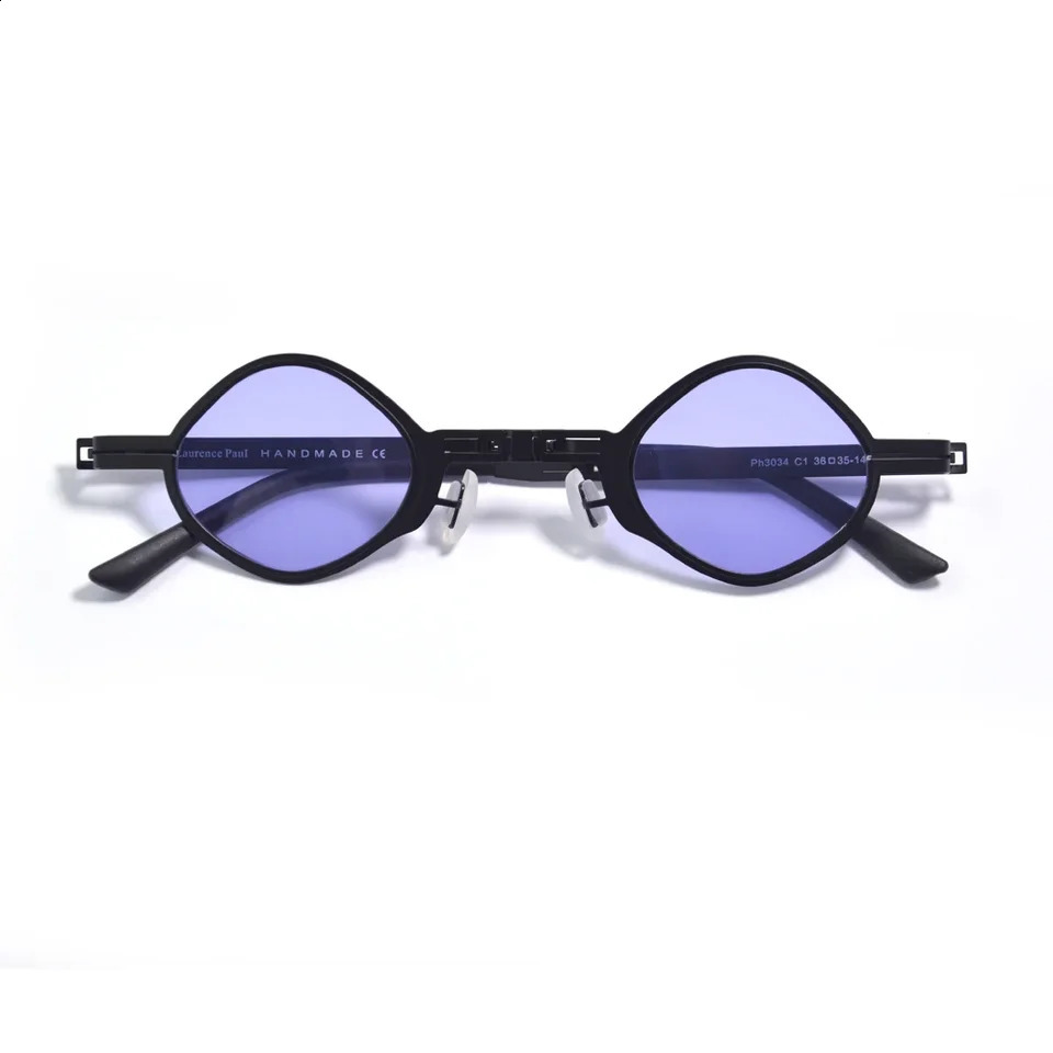 Hip hop steampunk polarization trend polygon sunglasses small folding portable UV protection outdoor sunglasses frame 240805
