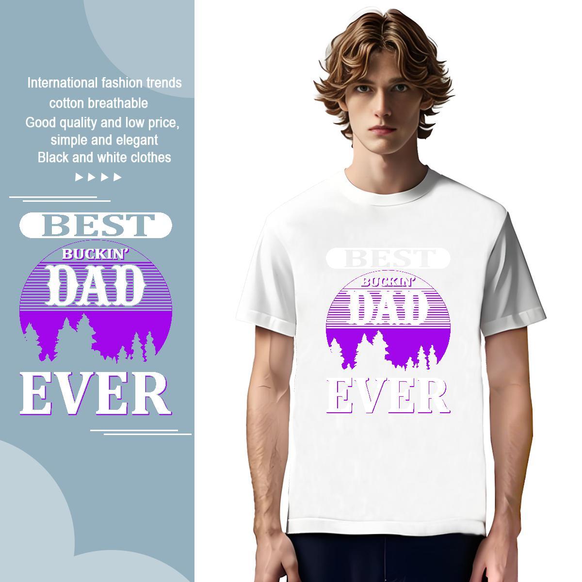 Classic DAD T shirt Street Casual Men Tops Tees 230g Cotton Fashion Design Crew Neck Custom Print Oversized Clothes