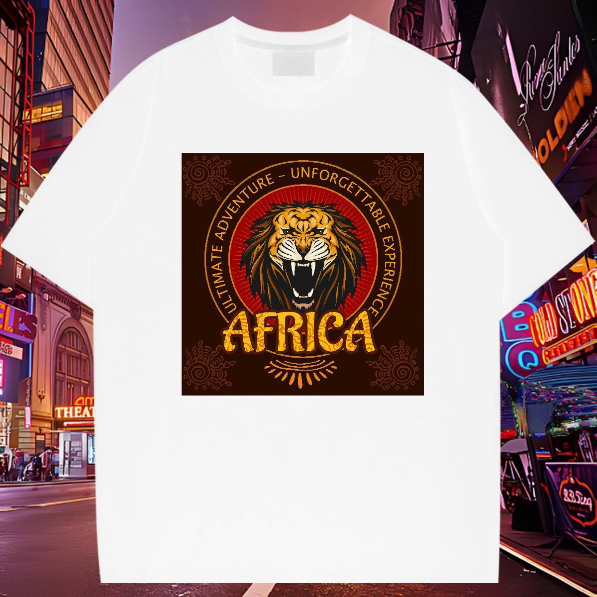 Cool Design T-Shirts lion Crew Neck Breathable Beach Oversized 230g 100% Cotton Tshirts 2024 Designer Tees