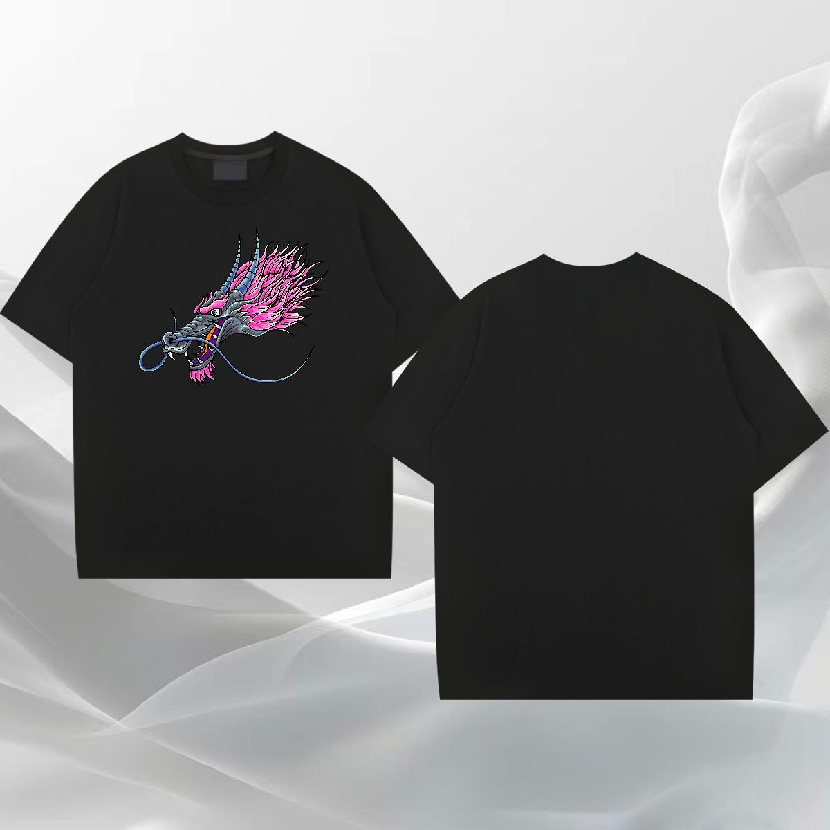 High Quality Men Tshirts Street Casual 230g Pure Cotton DIY Printed O Neck Short Sleeves dragon Man T Shirts Custom Tops