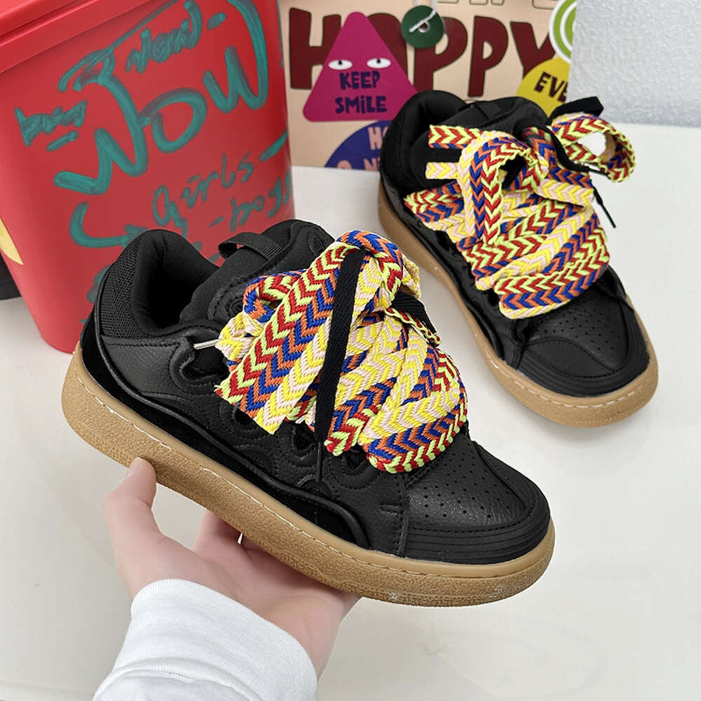 shoes for couples, niche, thick bread sneakers, trendy rubber soles, latex insoles