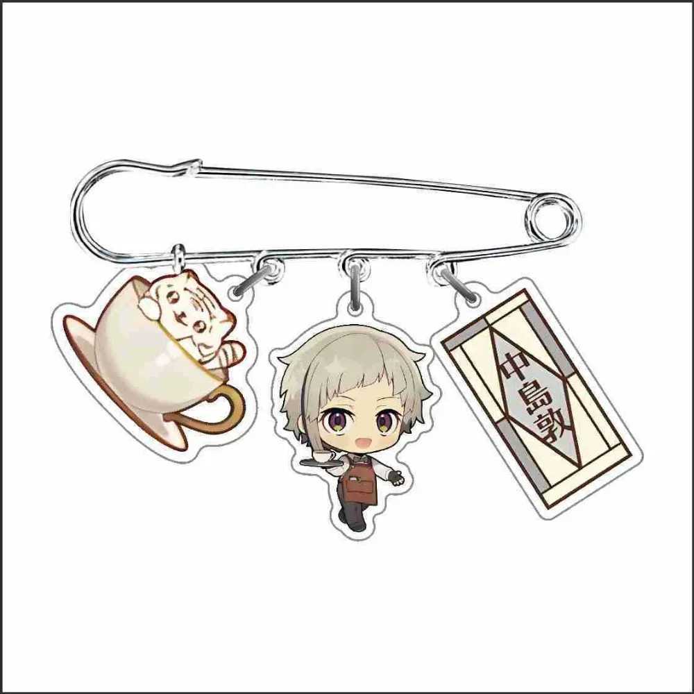 Anime BSD literary giant wild dog brooch coffee cake series character big boy Osamu pendant series brooch clothing jewelry gifts W240815