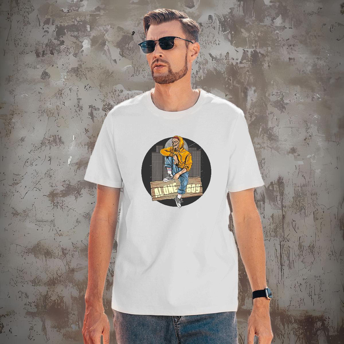 Popular T shirt halloween Breathable Crew Neck Daily Outfit Custom Print Plus Size 230g Pure Cotton Men Tees New Top Tees