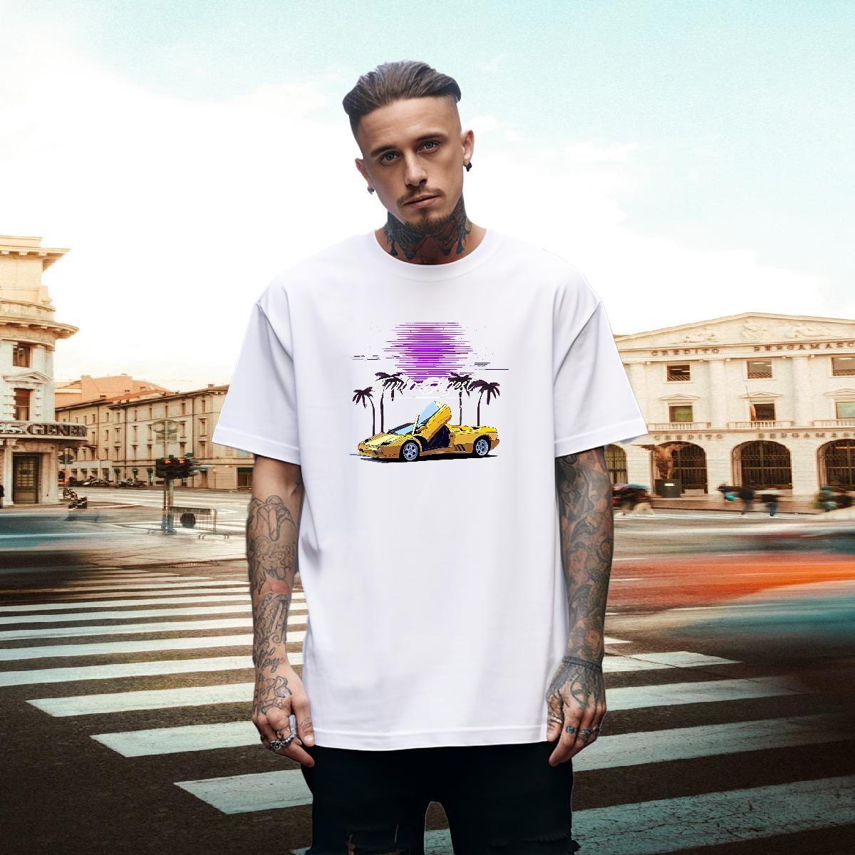 Wholesale Mens Tshirts Outdoor 230g Cotton Custom Anime Breathable Crew Neck beach T-Shirts Fashion Design Tees Shirts