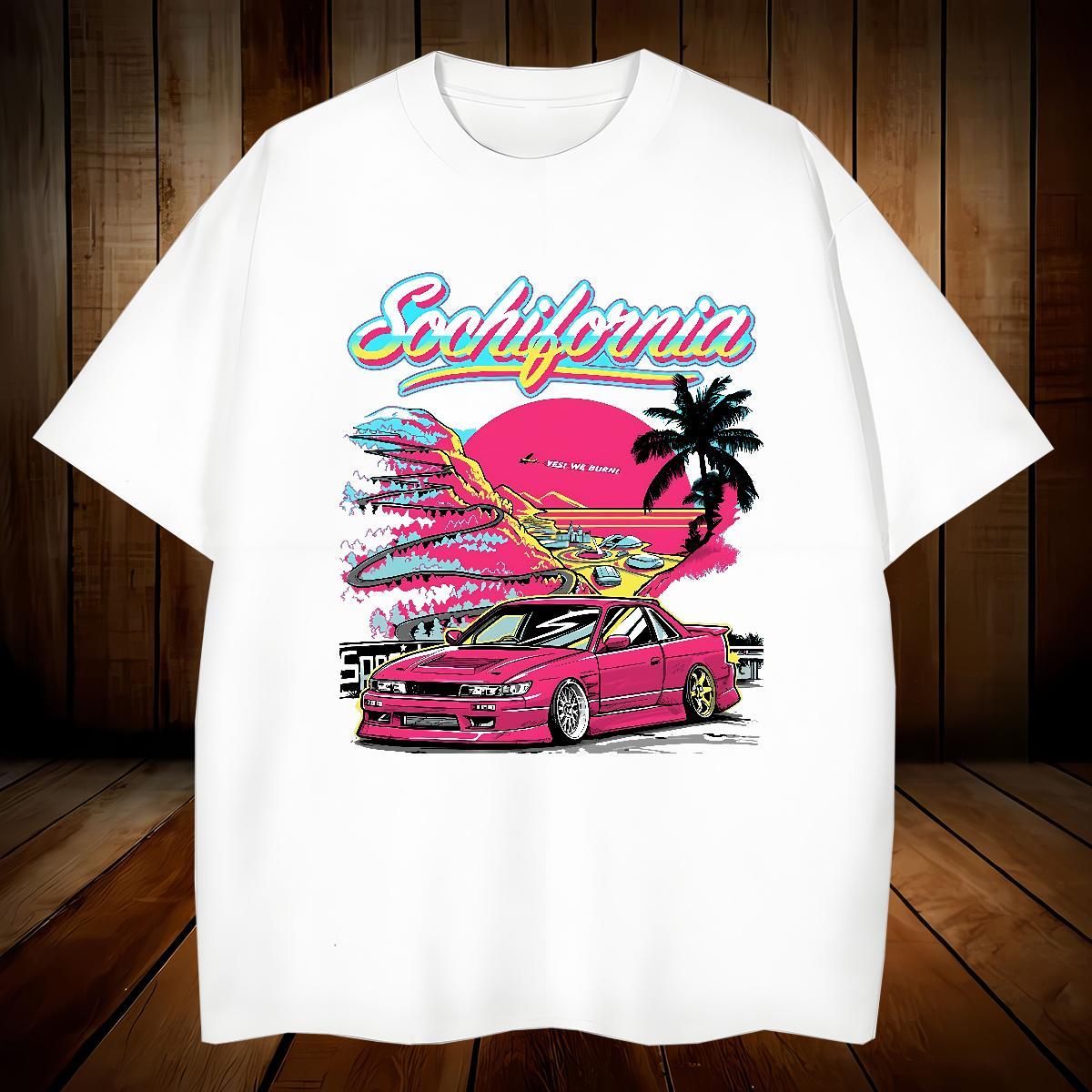 Brand car T shirt Daily Outfit Men Tops Tees 100% Cotton 230g New Pure Cotton Oversized Tee Shirt