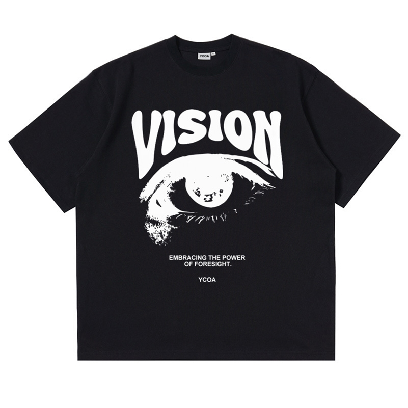 Mens T-Shirt Oversized 100% Cotton Eye Graphic Korean Summer Y2k Tops Tees Streetwear Harajuku Short Sleeve Aesthetic Clothing 240819