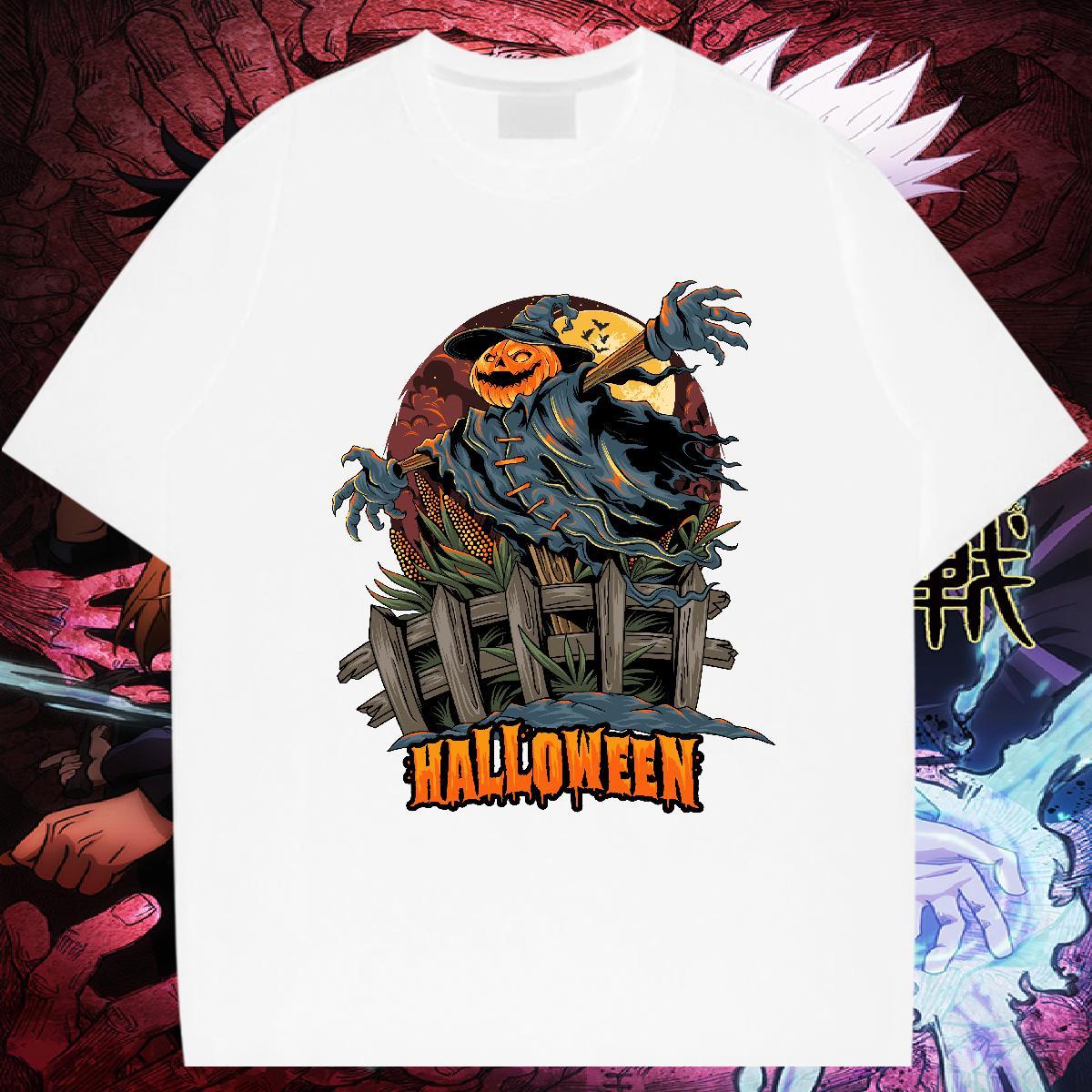 Classic T-Shirts halloween Breathable Short Sleeve Street Skull 230g Cotton Mens Tshirts Custom Tops