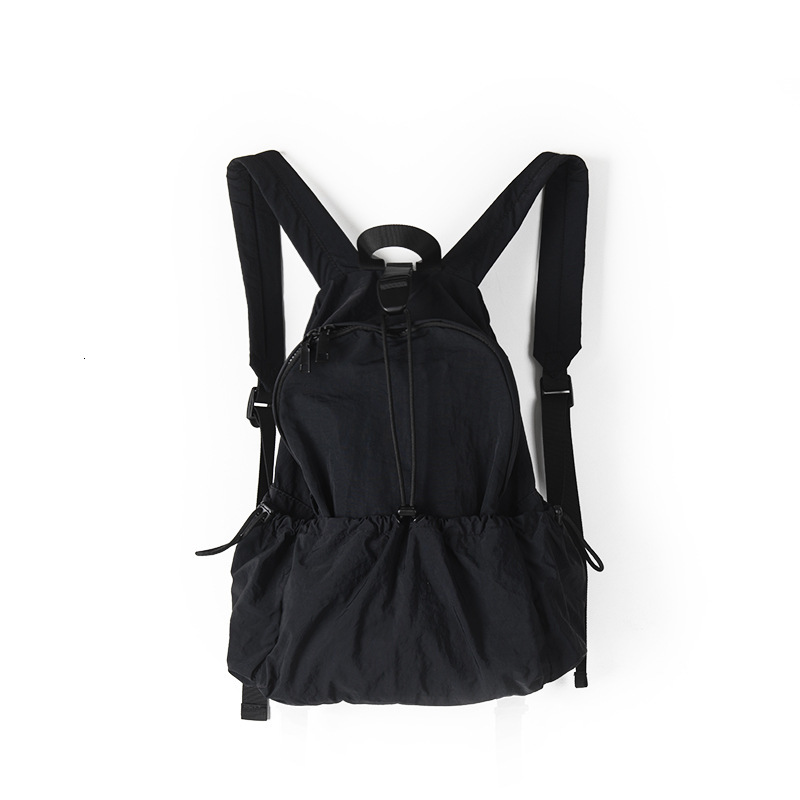 Summer new college style solid color backpack with large capacity and high-end feel, nylon drawstring one backpack, multi-purpose
