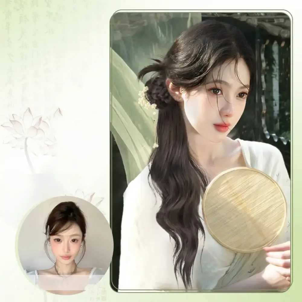Female ponytail synthetic wig 50cm integrated grasping clip simulates hair with low ponytail and gentle hair extension Versatile W240817