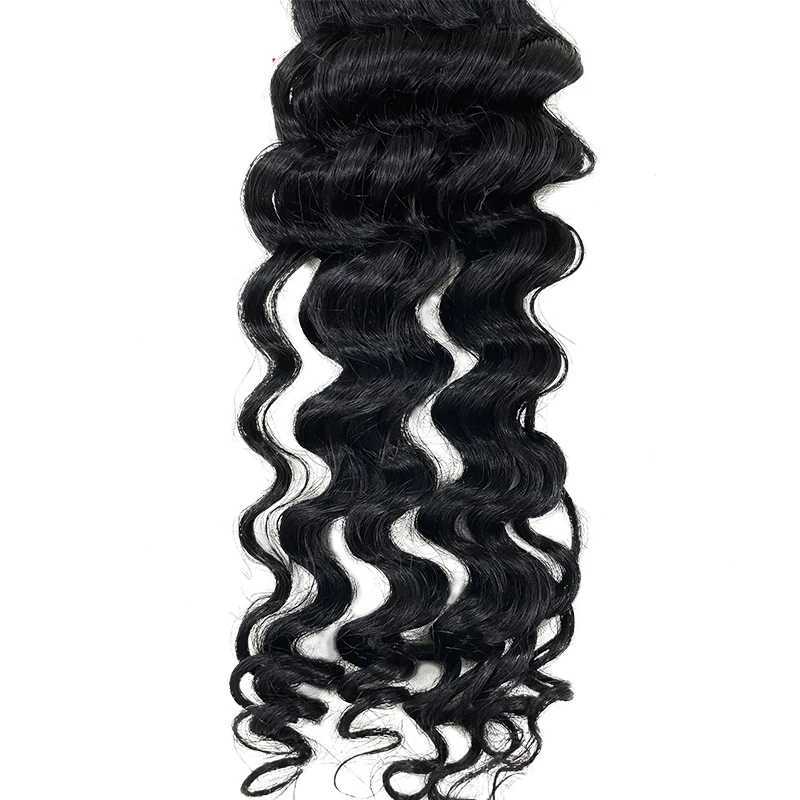 Ponytail extension brushed natural wave 24 inch female clip on human hair extension ponytail hair #2 dark brown W240817