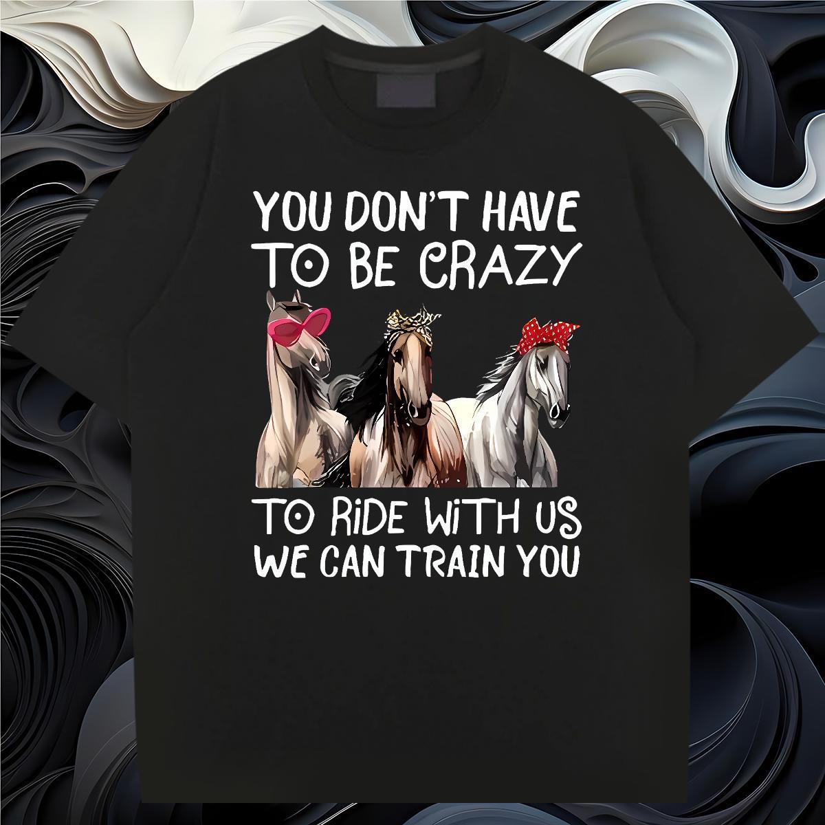 Free Shipping Men T Shirts horse Breathable Street Custom Printed 100% Cotton 230g Men Clothes T-Shirt New Arrival Wear