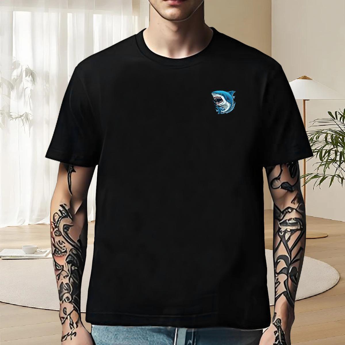 Free Shipping Couples T Shirts Anime Printing Street 230g Cotton Skull O-Neck Short Sleeve Shark T Shirt For Man 2024 Designer Wear