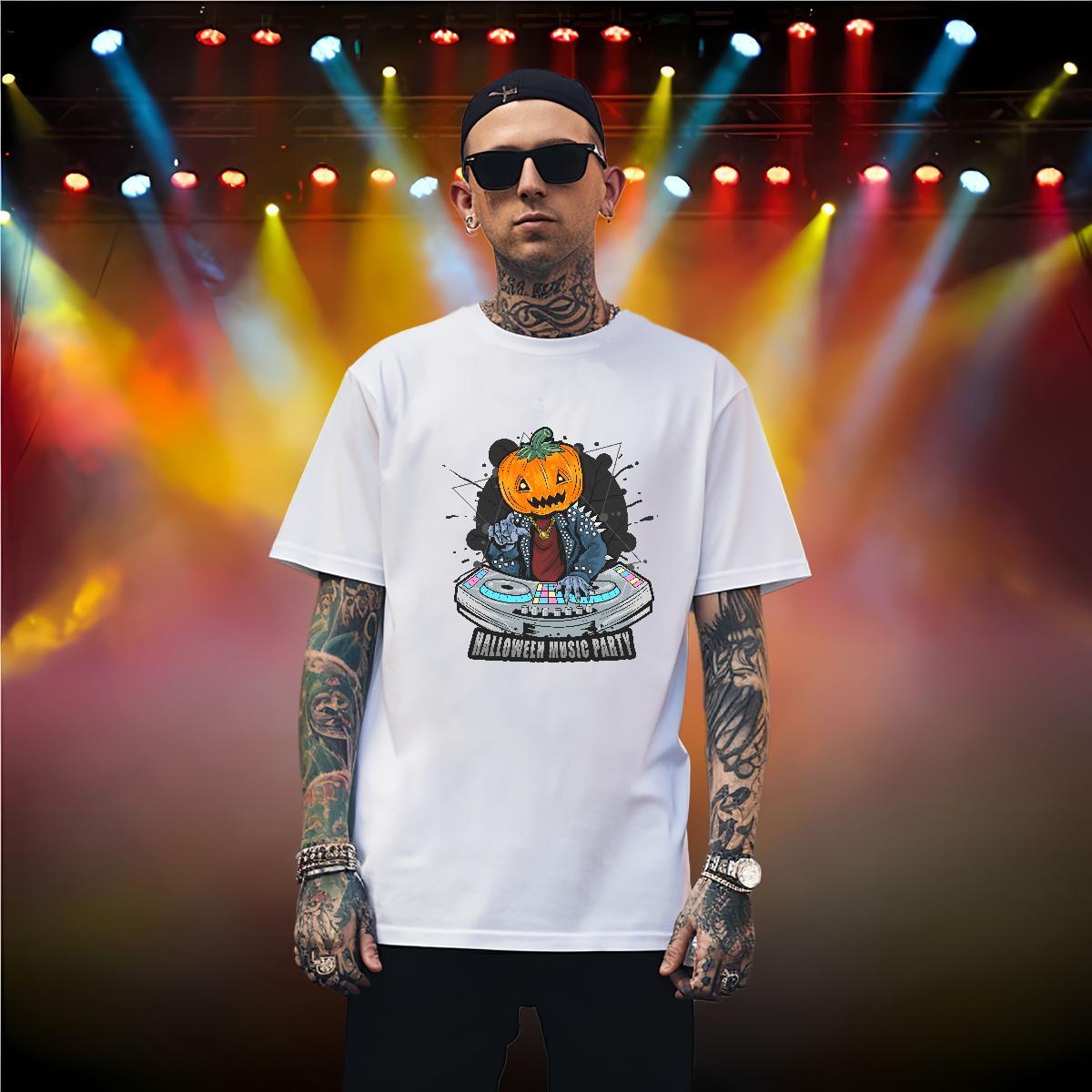 TOP Quality T Shirt For Man halloween Short Sleeve O-Neck Hip Hop Anime 230g Pure Cotton Men Clothes T-Shirt Designer Tshirts
