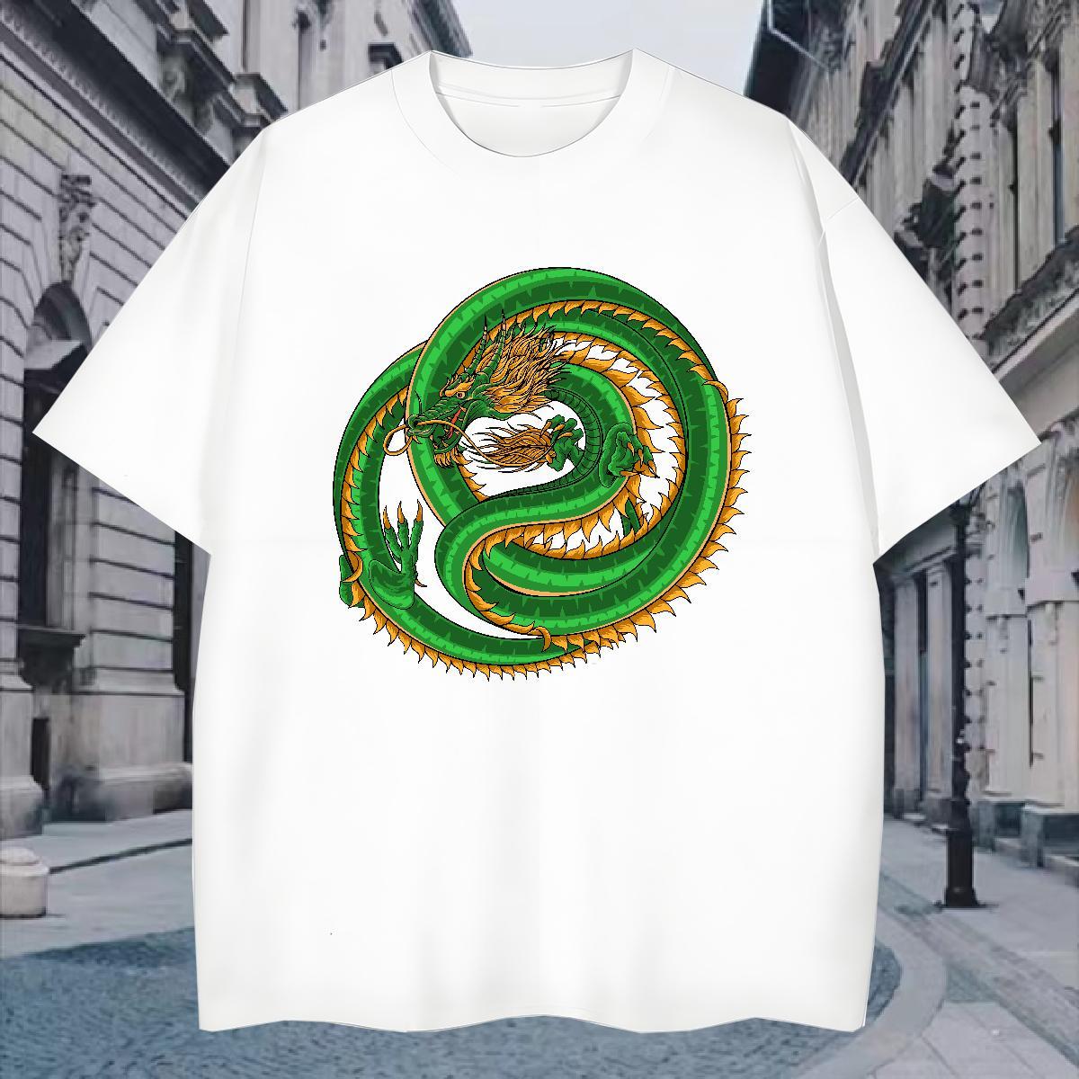 Men T Shirts 230g Pure Cotton dragon Sport Breathable Short Sleeve Custom Big Size Men Tshirts New Arrival Cool Design Tees