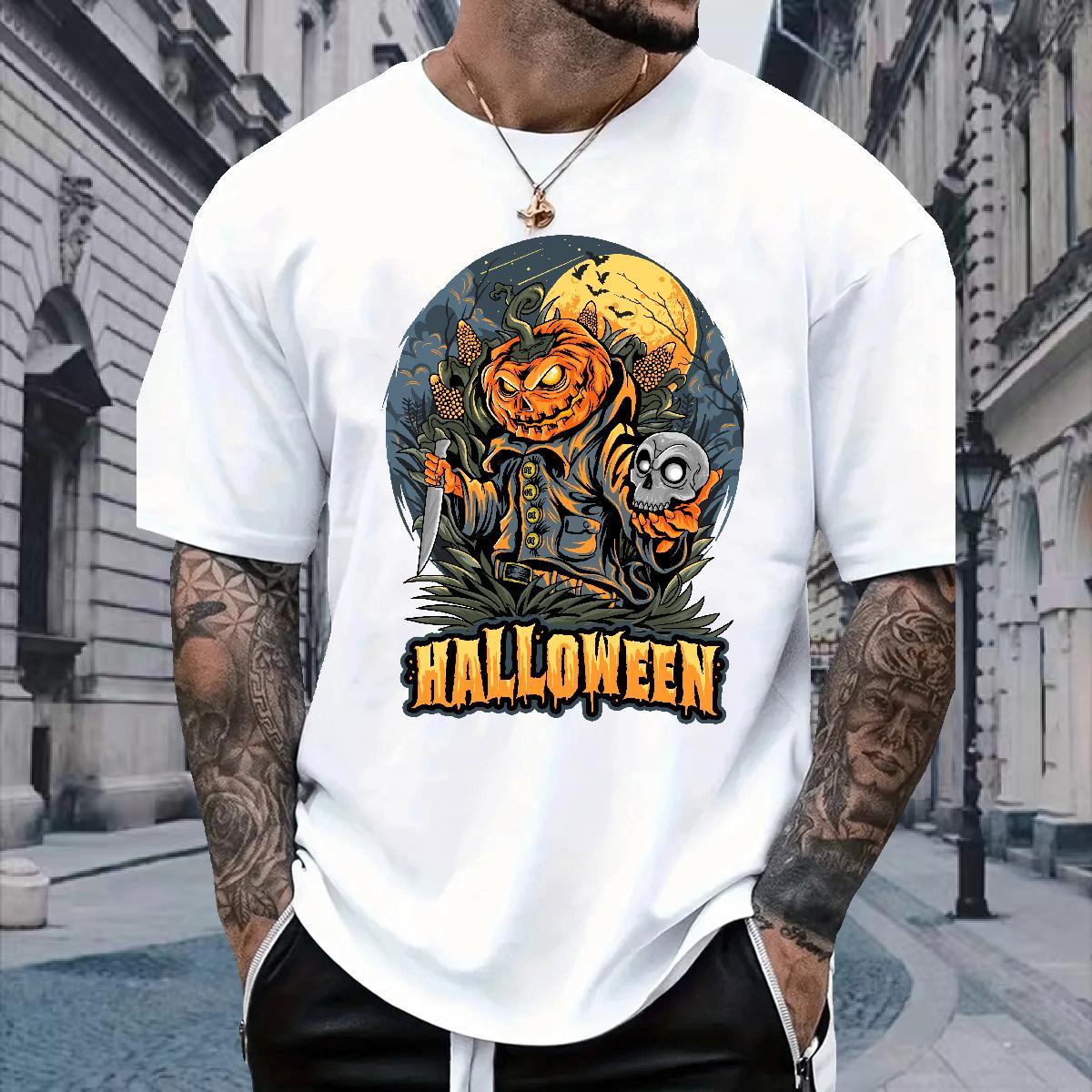 Brand T shirt halloween Breathable Short Sleeve Sport Customized 230g 100% Cotton Couples T Shirts 2024 Designer Tshirts