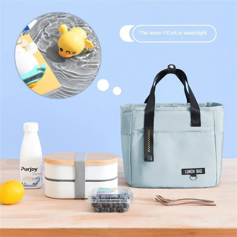 Insulated Bento Lunch Box Thermal Bag Large Capacity Food Zipper Storage Bags Container for Women Cooler Travel Picnic Handbags 240819