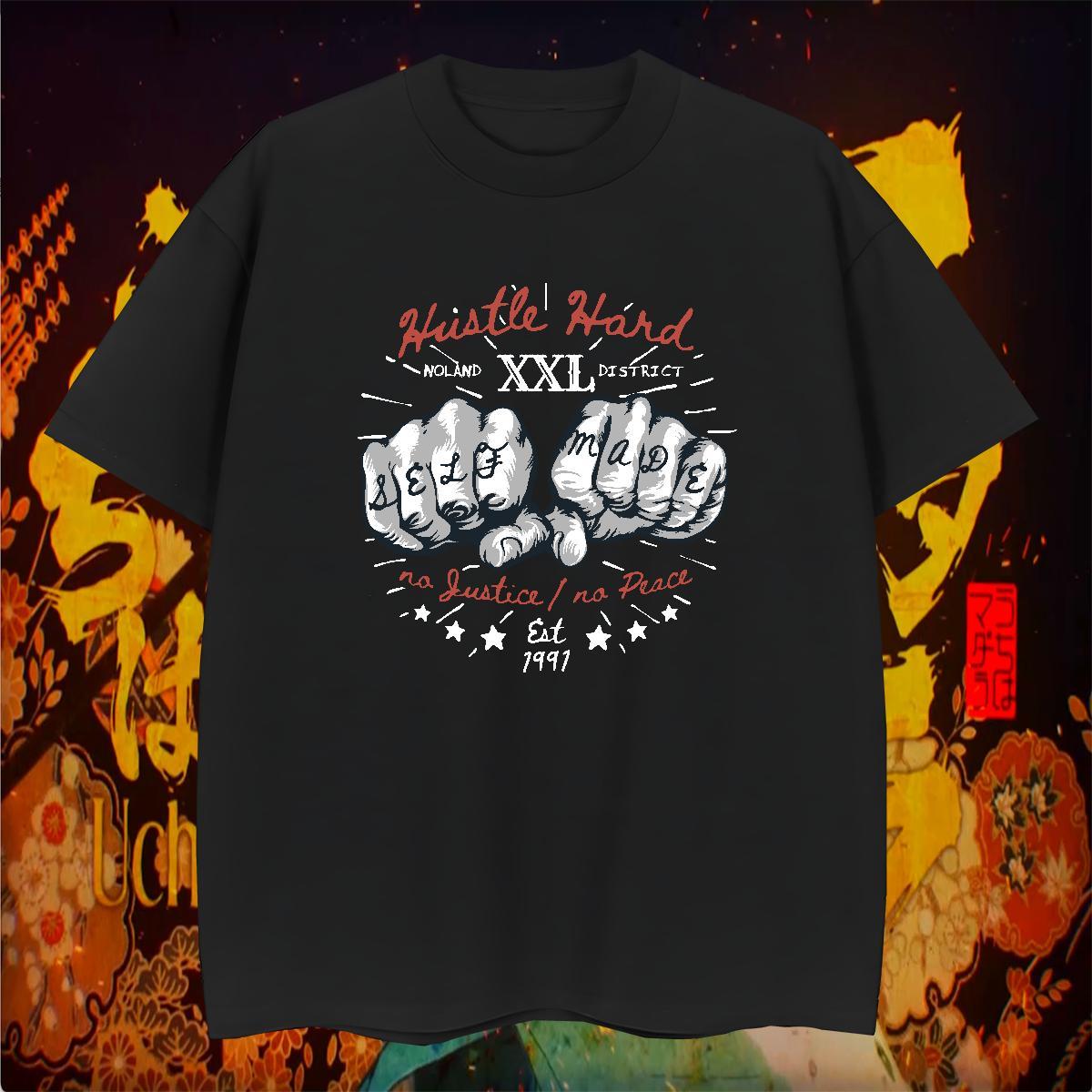 T Shirt For Man 230g Cotton hand- Home Outdoor Breathable Short Sleeve Asian Size Tshirts Classic Casual Free Shipping Tees Shirts