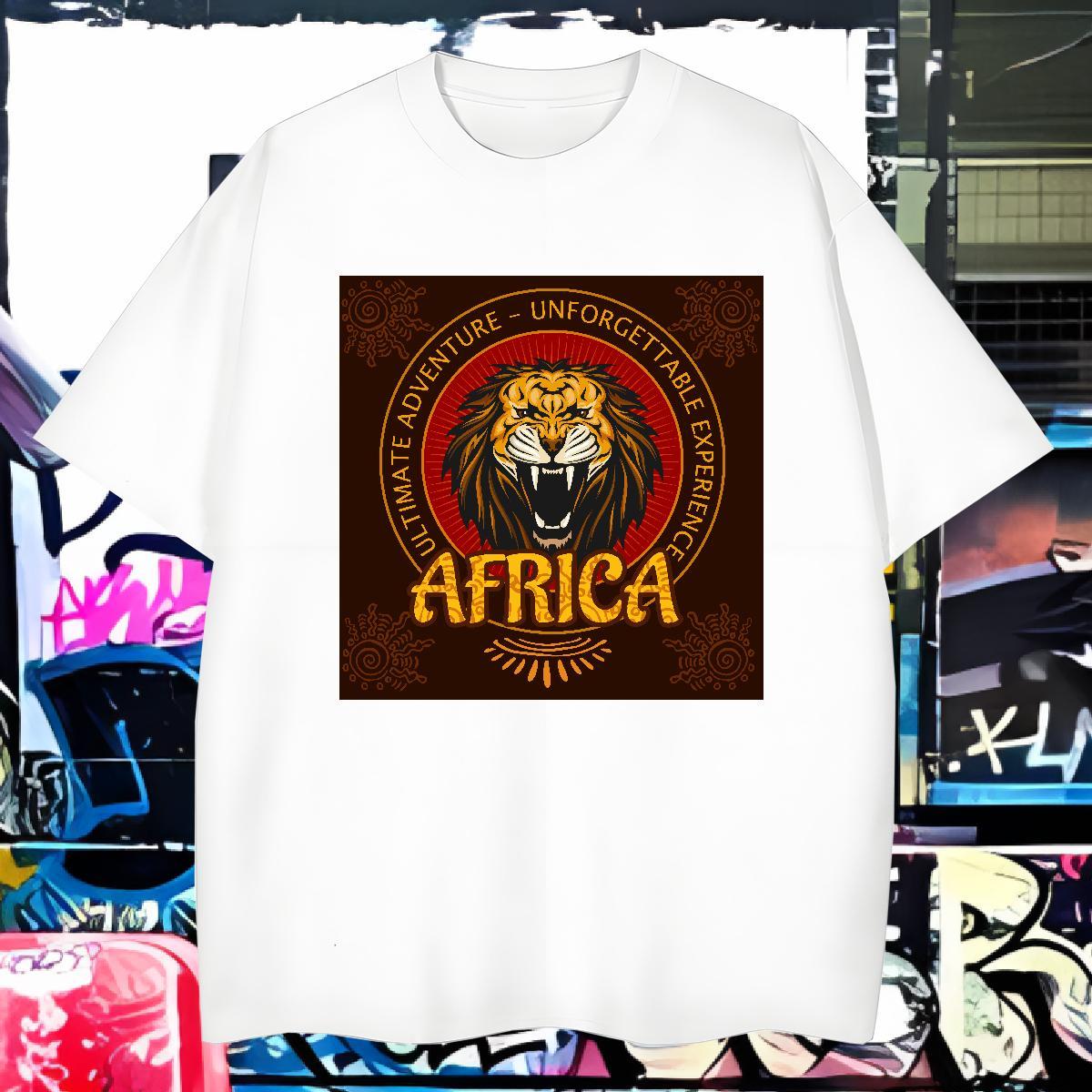 Wholesale Mens T Shirts lion Crew Neck Breathable Street wear Hip Hop DIY 230g 100% Cotton Couples T Shirts Fashion Casual Tees Shirts