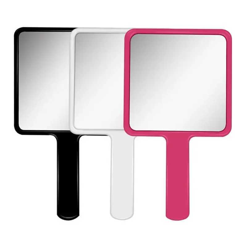 Eyelash Extension Handheld Makeup Mirror Square Makeup Vanity Mirror with Handle Hand Mirror SPA Salon Compact Mirrors Y240819