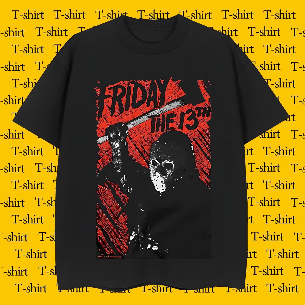 T Shirts Men 230g Cotton scary Street Casual Pure Cotton Custom Print Plus Size Men Clothes T-Shirt Stylist Loose Fit Wear