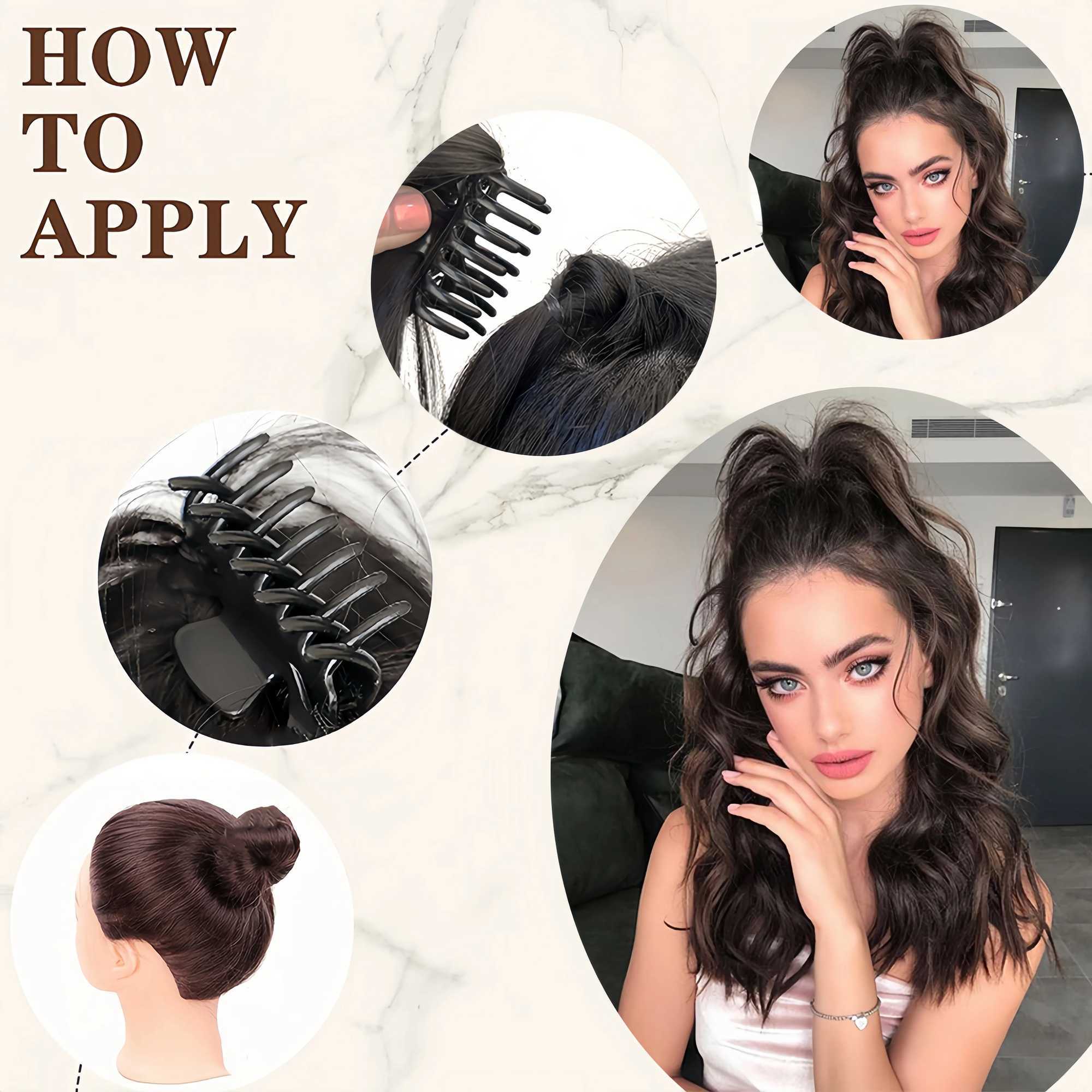 OLA synthetic ponytail claw clip ponytail extension short curly ponytail natural wig ponytail womens ponytail black hair clip W240817